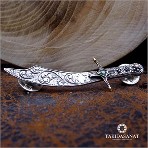 Osmanlı Kılıç Tasarım Gümüş Rozet